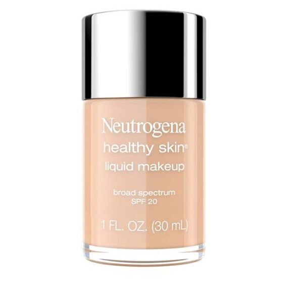 Healthy Skin Liquid Makeup Foundation, Broad Spectrum SPF 20 Sunscreen, Lightweight & Flawless Coverage Foundation with Antioxidant Vitamin E & Feverfew, 105 Caramel, 1 fl. oz