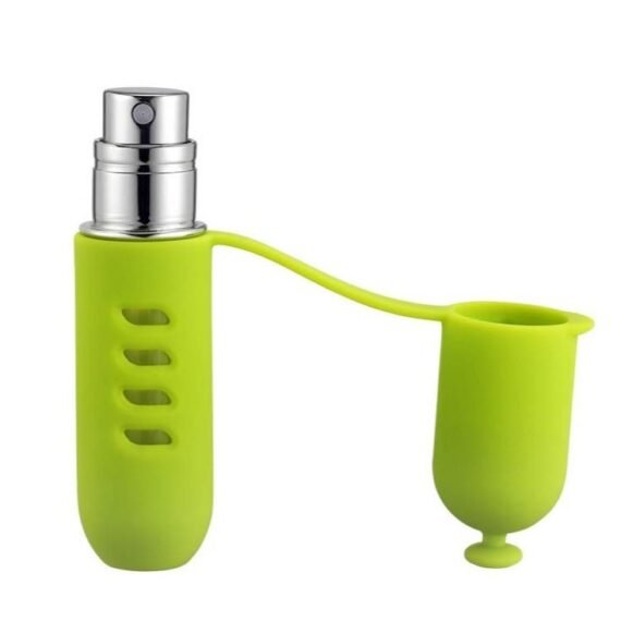 5ml Refillable Perfume Atomizer for Travel, TSA-Approved Portable Mini Empty Cologne Spray Pump Bottle, Dispenser Container Pocket Size Men and Women (Green)