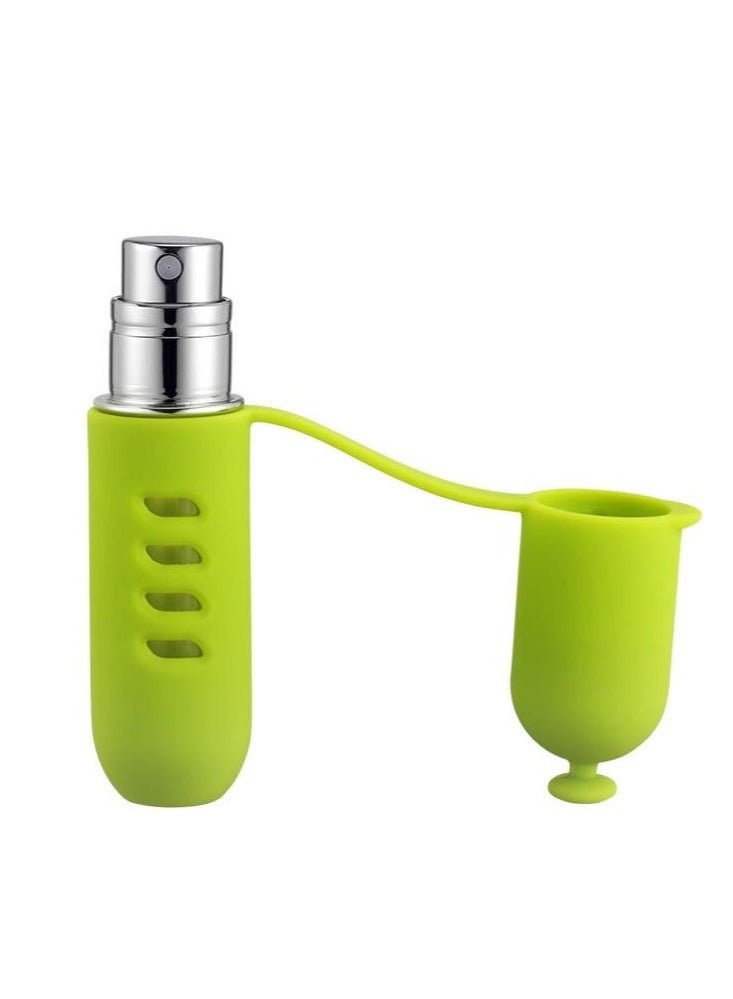5ml Refillable Perfume Atomizer for Travel, TSA-Approved Portable Mini Empty Cologne Spray Pump Bottle, Dispenser Container Pocket Size Men and Women (Green)