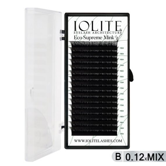 Iolite Eco Supreme Mink W Lashes C Curl – 0.5T Mix & 6mm–15mm | Pre-Fanned Volume Lash Extension Trays for Professional Lash Artists ISMWC5T - Mix2