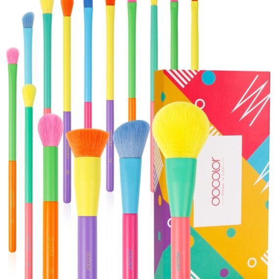 Professional 15-Piece Makeup Brush Set - Complete Face & Eye Kit with Travel Case
