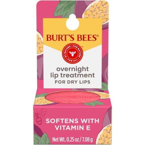 Overnight Lip Sleeping Mask, 0.25 oz - Moisturizing, Hydrating, Exfoliating, Reduces Fine Lines, Ceramide Infused, Passionfruit Scent