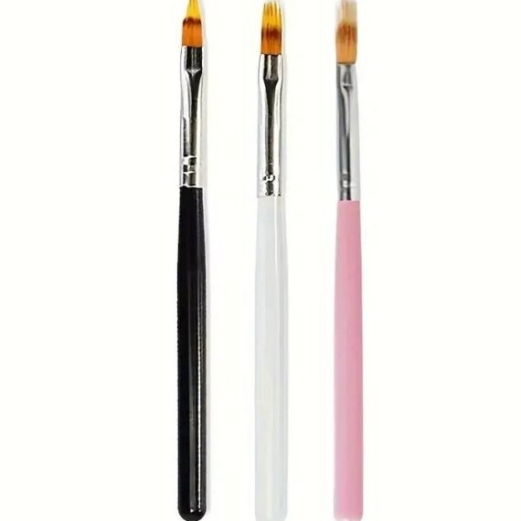 3pcs Ombre Nail Art Brush UV Gel Brushes for Manicure Nail Polish Gradient Drawing Blooming Pen Shadow Painting DIY Tools Accessories