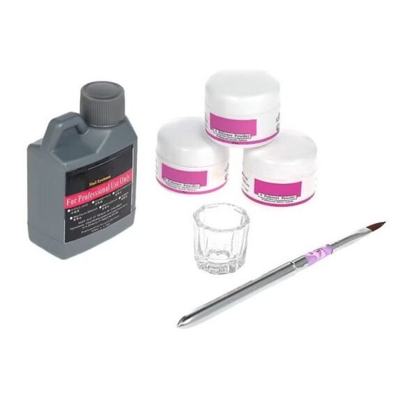 6-Piece Professional Nail Art Tool Kit Clear/Grey