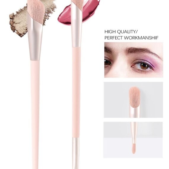 Premium Eye Makeup Brush 2pcs Set - Flawless Eyeshadow & Blending & Duo-ended Concealer Brush Application