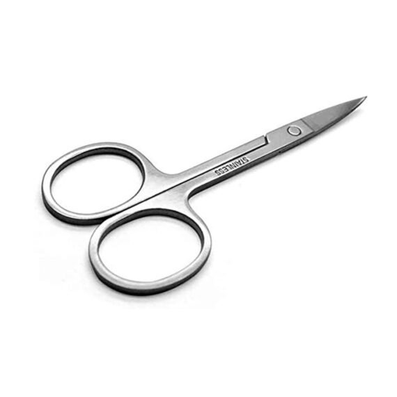 Stainless Steel Scissor with Curved Sharp Edge Blades for Eyebrow, Facial Hairs and False Eyelashes