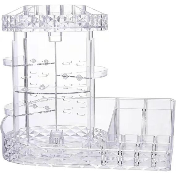 Makeup Organizer, 360° Rotating Adjustable Cosmetic Storage Display Case With 7 Layers Large Capacity For Skin Care, Cosmetic Brush, Lipstick And Nail Polish (Clear)