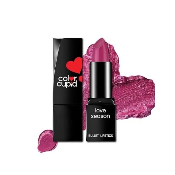 color cupid velvety intense color 12-hour stay bullet lipstick | Infused with hyaluronic acid & jojoba Oil | Transfer proof & Smudge proof | love season | rose bloom | 4.1g