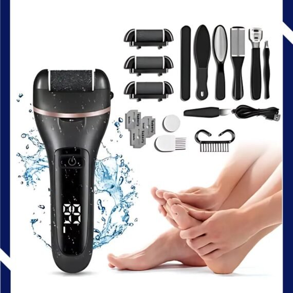 Electric Callus Remover for Feet with Rechargeable Waterproof 22 in 1 Professional Pedicure Kit Foot Care Tools Wet & Dry Foot File For Dead Skin&Cracked Heel or Rough Hand With 3 Roller Heads 2 Speed