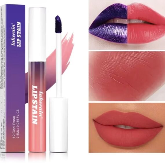 Peel Off Lip Stain Lipstick Peel Off Lip Color Stain Long Lasting Lip Stain Peel Off Infused Sweat Proof Waterproof Long Lasting Highly Pigmented Matte Lipstick Cool Rose 02