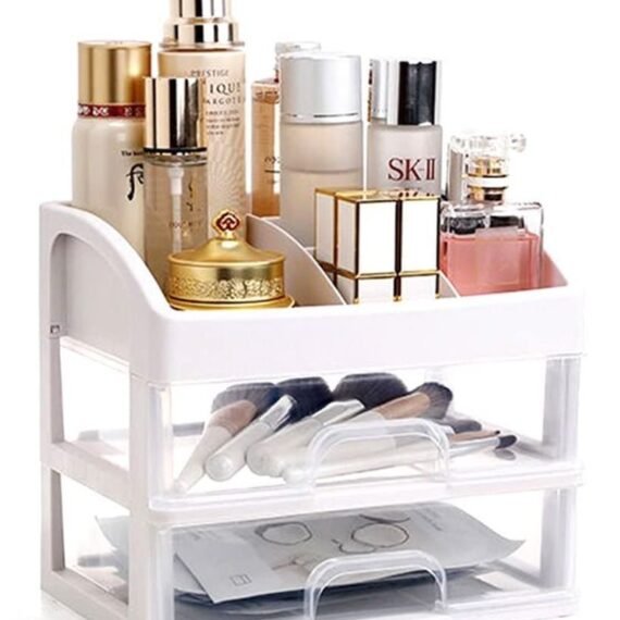 Makeup Organizer, with 2 Drawers Cosmetic Display Cases, Makeup Storage Box