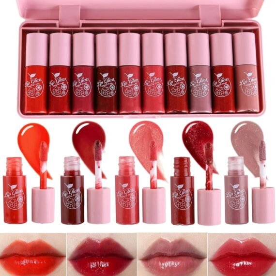 10 Colors Lip Stain Long Lasting Waterproof, Tinted Cheek & Lip Stain, Korean Lip Tint, tinta para labios, Mini Liquid Lipstick Set