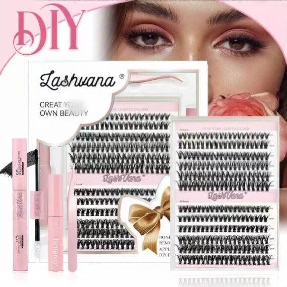 240pcs False Eyelashes, Lash Extension Kit,Eyelash Clusters With Lash Bond And Seal Lash Remover Lash Applicator Individual Lashes Kit Eyelash Brush Easy To Apply At Home(30d+40d Kit)