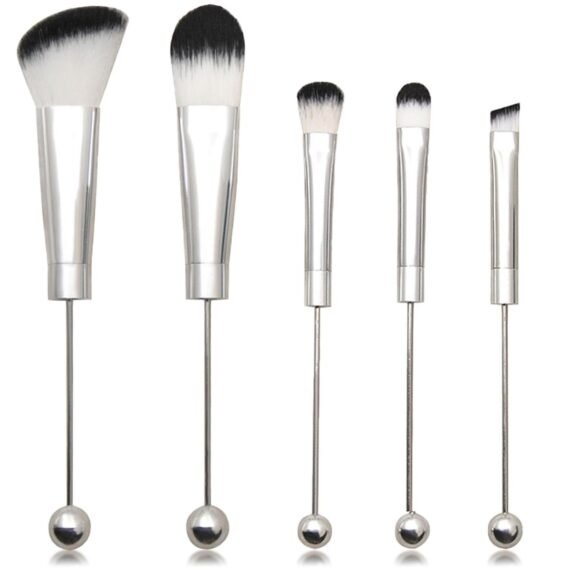 DIY Beadable Makeup Brushes Kit, Eyeshadow Brush, Create Your Own Unique Beaded Cosmetic Brushes, 5 Piece Set