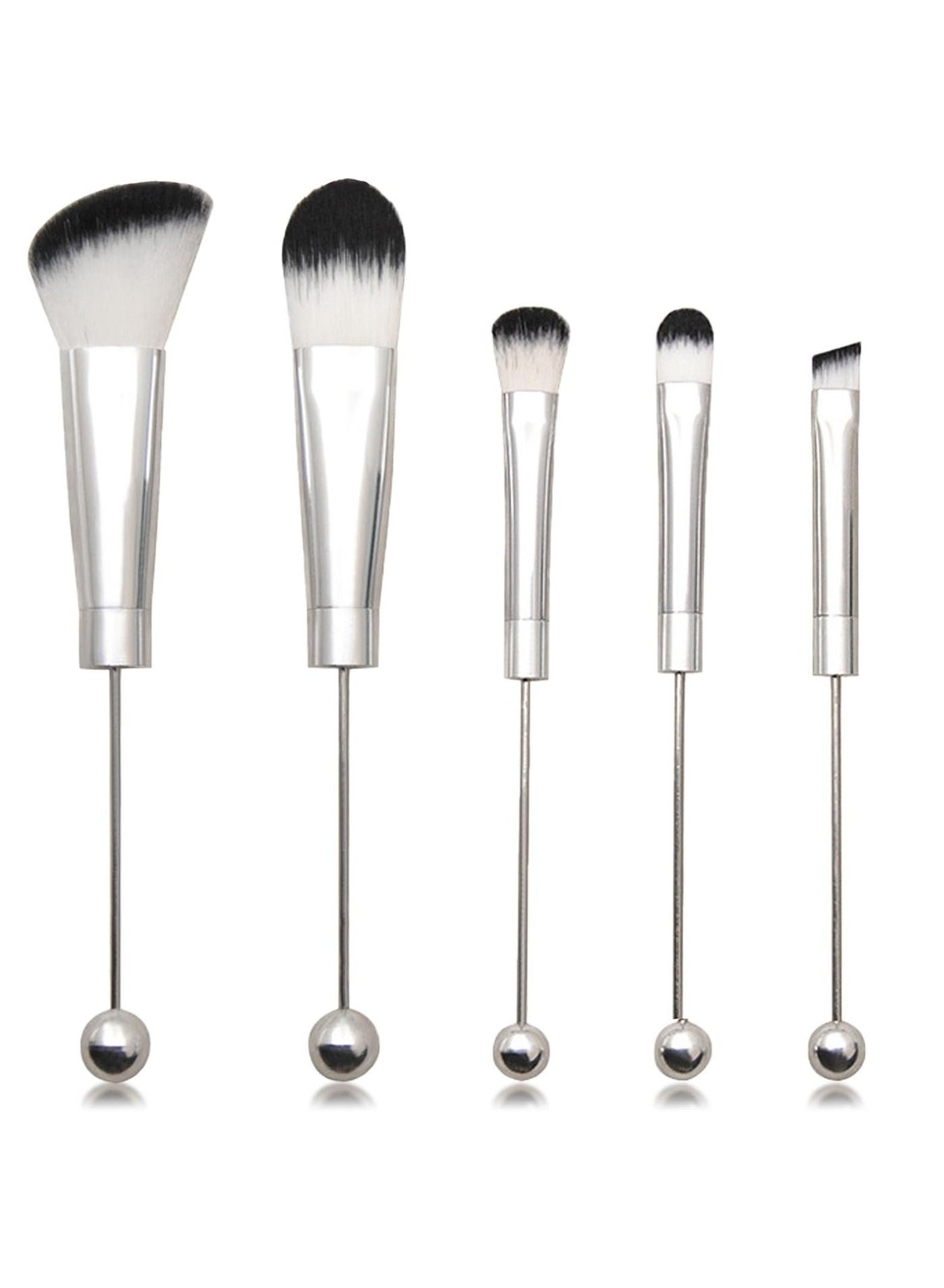 DIY Beadable Makeup Brushes Kit, Eyeshadow Brush, Create Your Own Unique Beaded Cosmetic Brushes, 5 Piece Set