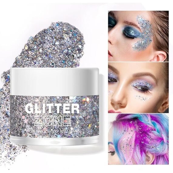Holographic Body Glitter Gel for Body, Cosmetic-Grade, Face, Hair and Lip Color, Changing Glitter Gel Under Light, Vegan & Cruelty Free - 40ml (#05)