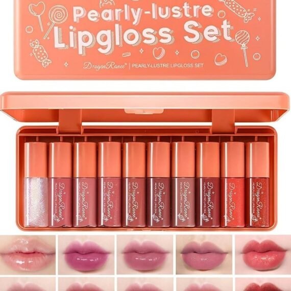10-Piece Lip Gloss Set - Moisturizing Tinted Lip Balm, Liquid Lipstick, and Long-Lasting Lip Stain for Girls and Women