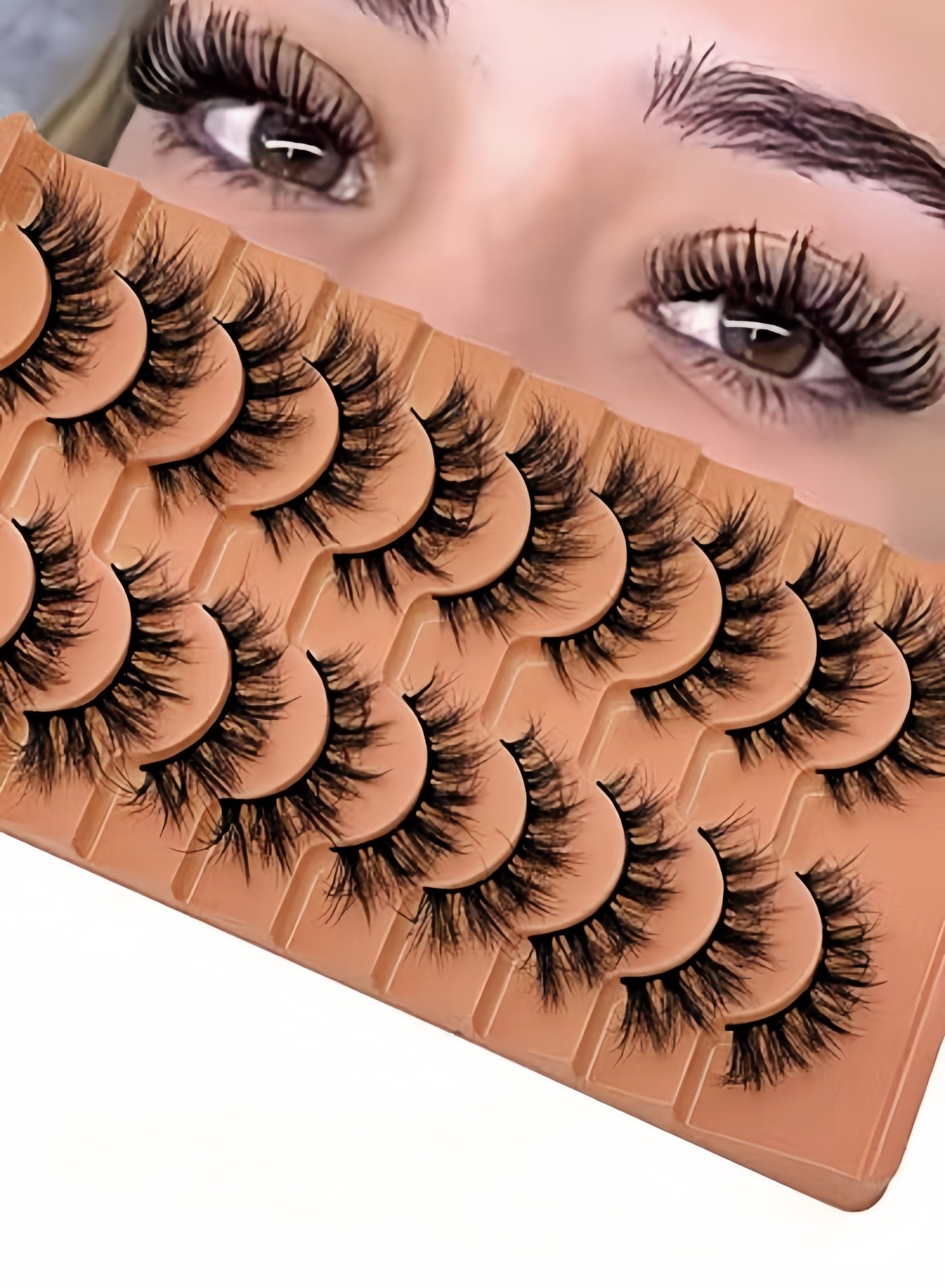 ( 10 Pairs )Fluffy Messy Faux False Eyelashes,Soft Curly False Lashes,Reusable Natural Eyelash Simulation Curl False Eyelashfor Make up
