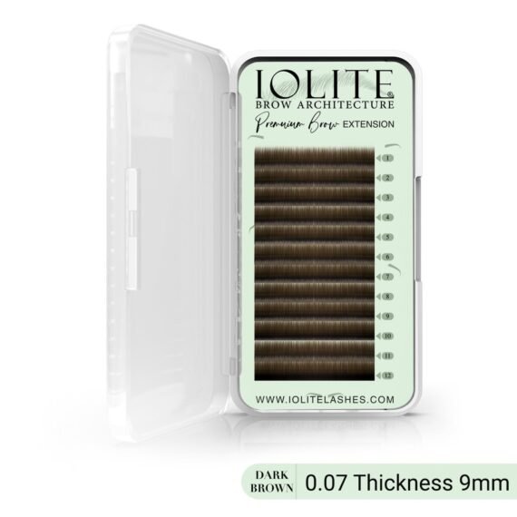 Premium Eyebrow Extension Brow - I; False Eyebrows in Tray - Brow Extension 0.07T Thickness ; Length - 8mm, 9mm, Mix - Dark Brown - 9mm