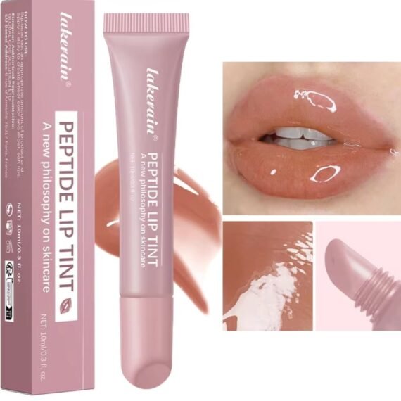 Peptide Lip Tint 2 in 1 Lip Gloss and Lip Treatment Plumper and Softer Lips Restore Replenish Dry Lips Lip Color Lipstick Lip Gloss Hydrating Moisturizing Lip Gloss 10ml Rose Gray 02