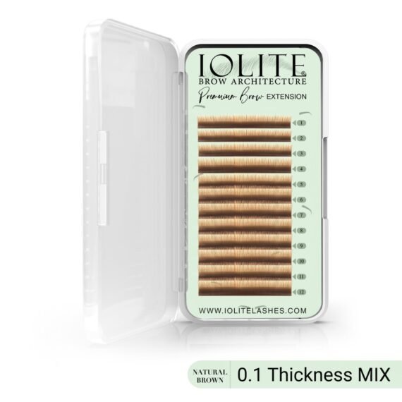 Premium Eyebrow Extension Brow Natural False Eyebrows in Tray - Brow Extension 0.10T Thickness ; Length - 8mm, 9mm, Mix - Natural Brown - Mix