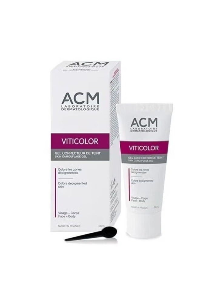 VITICOLOR Skin Camouflage Gel, Long lasting natural colouration for Vitiligo Skin. 50ml