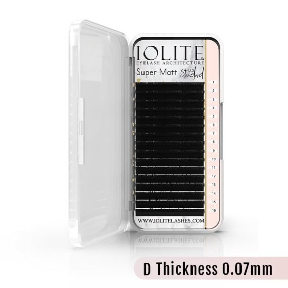 Super Matte Eyelash Extensions – Ultra-Black, Soft & Lightweight for Salon-Quality Volume  D Curl 0.07 Thickness Eyelashes Lashes ISMD7T