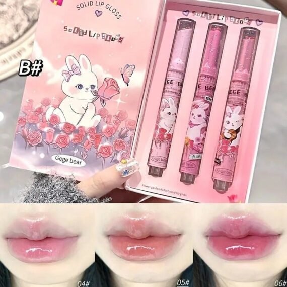 Luxurious Lip Honey Stick - Moisturizing, Mirror Glow, Natural Nude Shade, Water Light, Low Saturation Lip Glaze for Music Festival, Student-Friendly, Affordable Makeup Essential SET B #4 #5 #6