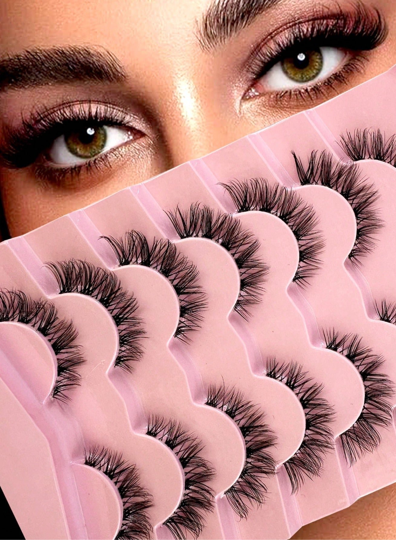 ( 7 Pairs)Fluffy Messy Faux False Eyelashes,Soft Curly False Lashes,Reusable False Eyelashes Volume & Thickness Eyelashes for Make up